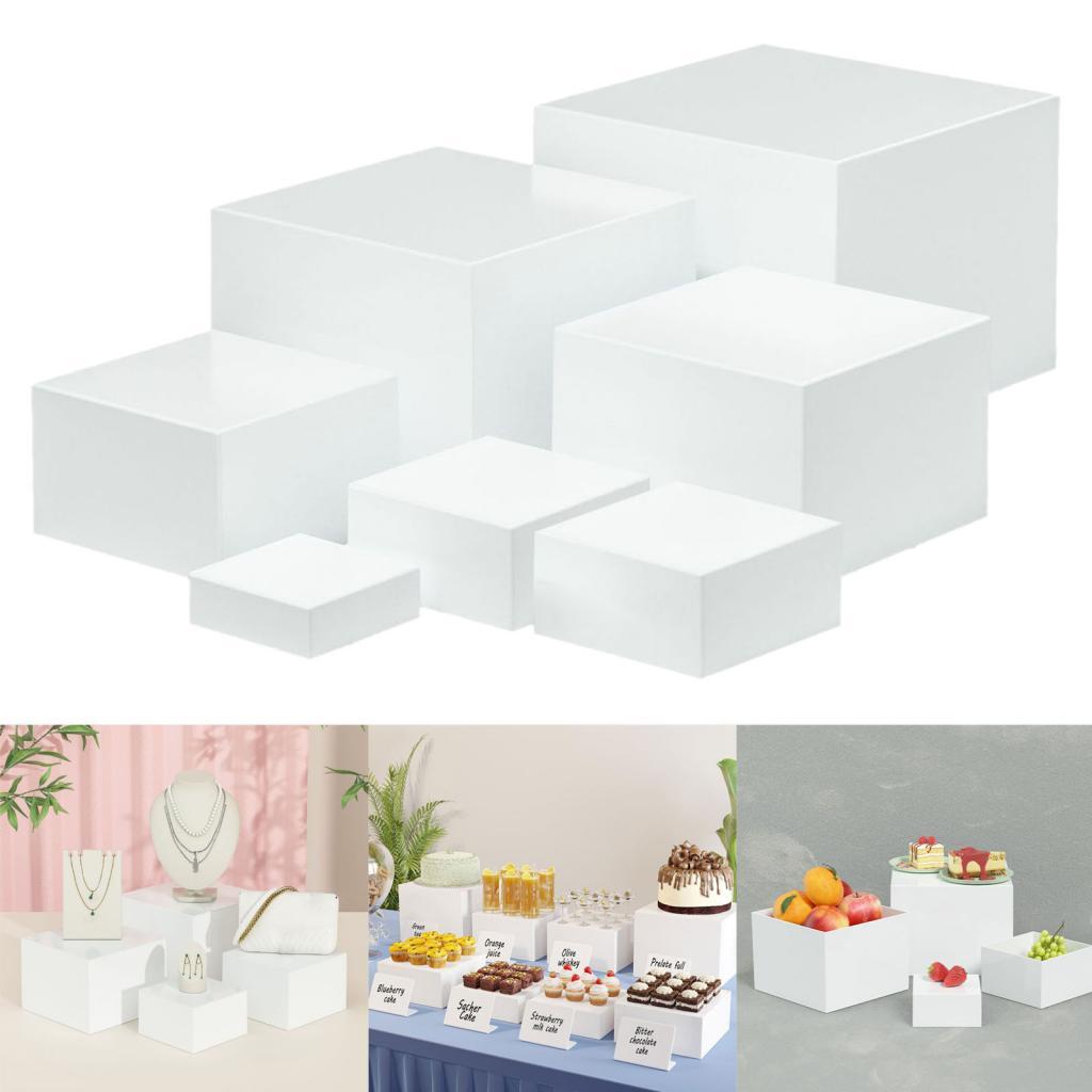 7 Pieces Acrylic Cube Display  – обзор и цена Display Risers Set