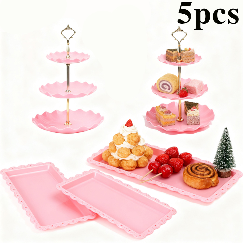 2/5pcs luxury pink cake rack d – обзор и цена Display Risers Set