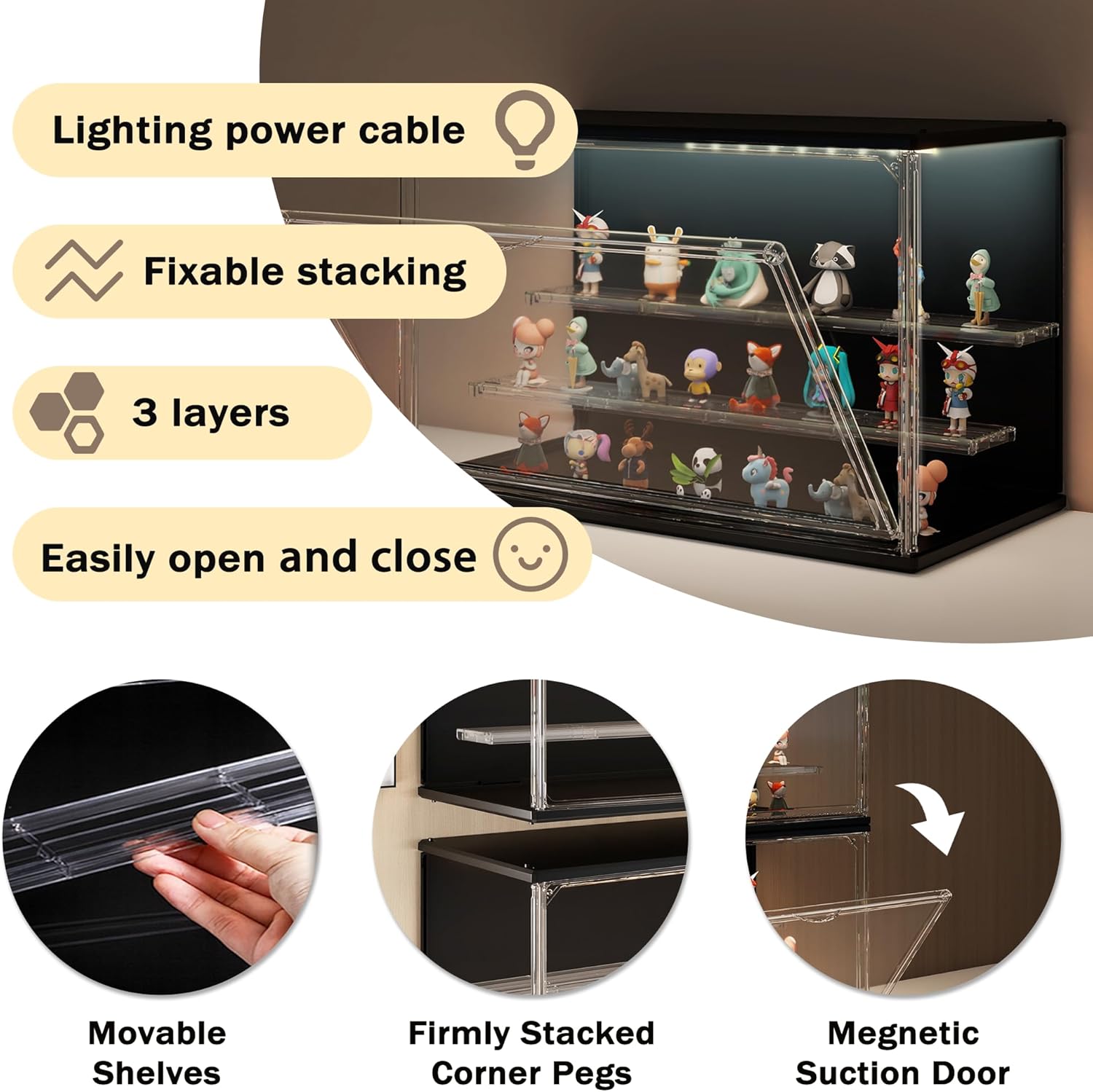 3-Tier Stackable LED Display C – обзор и цена Display Case Acrylic